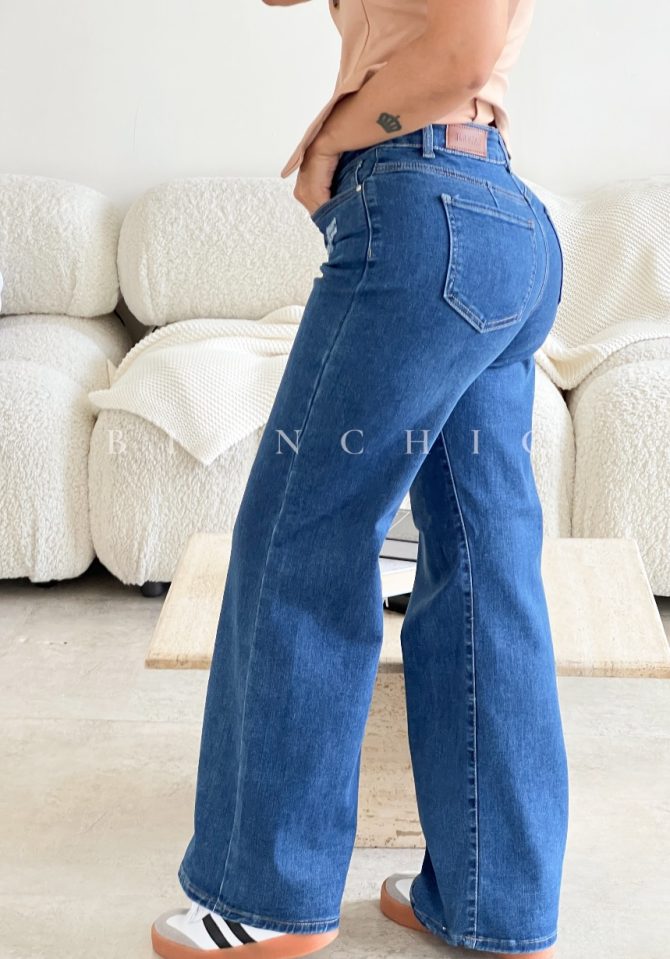 Jeans Wide Leg Con detalle Alessa